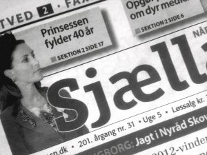 Dagbladet Sjællandske udsnit af forside